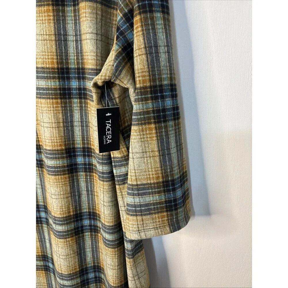 NWT Tacera Dress Soft Warm Plaid‎ Autumn Colors Size 3X